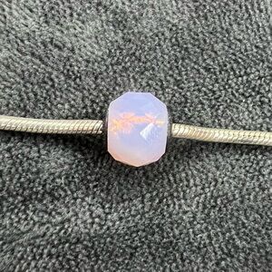 Pandora Opalescent Faceted Glass Charm Bead in Pale Blue-Pink